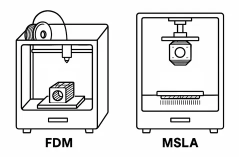 Comparaison technologies FDM et SLA impression 3D