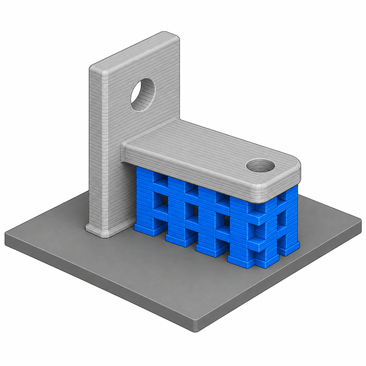 Pièce imprimée en 3D avec supports