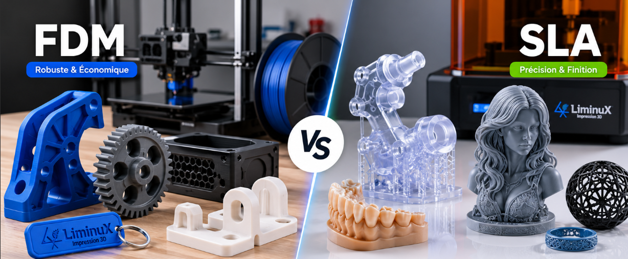 Comparaison entre impression 3D FDM et impression 3D résine SLA pour choisir la bonne technologie