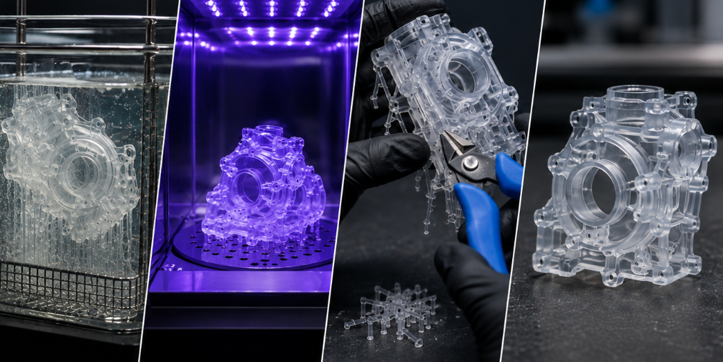 Post-traitement d’une impression 3D SLA : lavage, UV, supports et finition